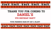 Minecraft TNT party favor tag Etiqueta template