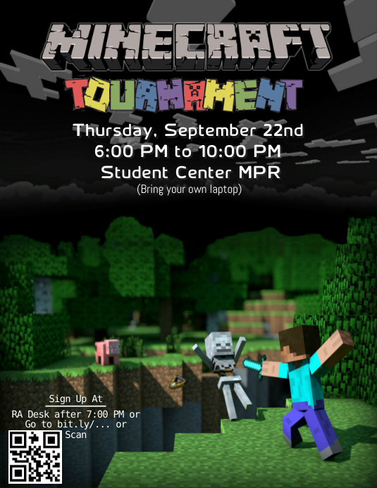 Minecraft Course Flyer Minecraft Tournament Template | PosterMyWall