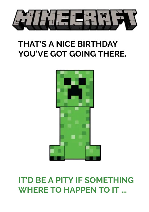 Congratulations Minecraft Card Minecraft wishing happy birthday card / Post Template | PosterMyWall