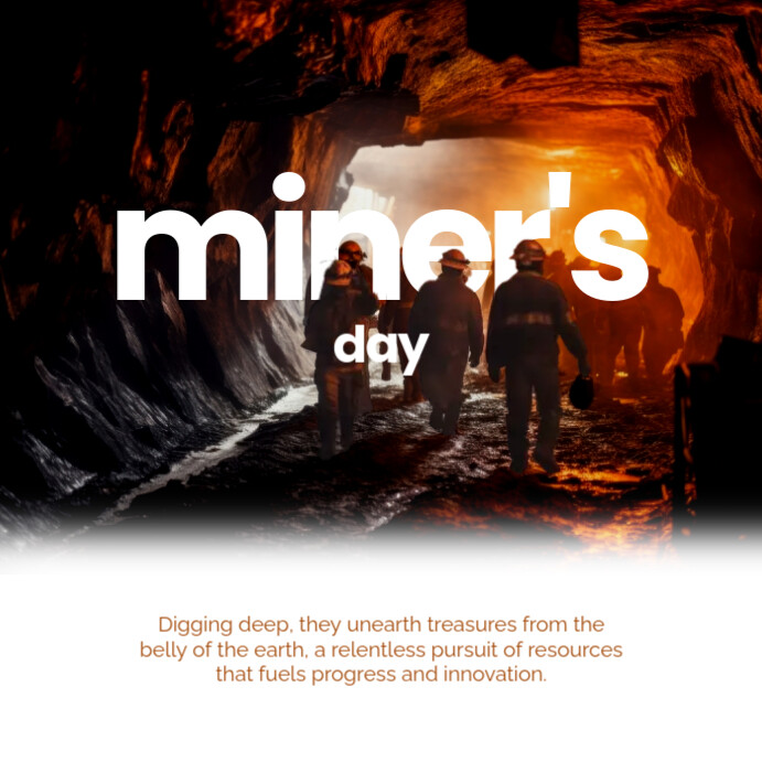Miner's Day Instagram Post Wpis na Instagrama template