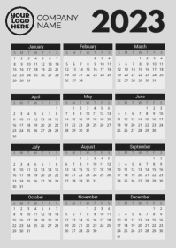 mini printable calendar card 2023 A6 template