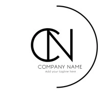 Minimal alphanumeric black and white logo template
