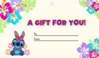 minimal and illustrative aloha birthday gift tag Etiqueta template