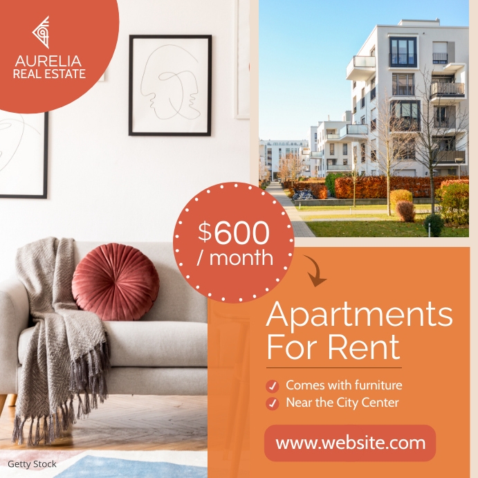 minimal apartment for rent instagram post tem Template | PosterMyWall