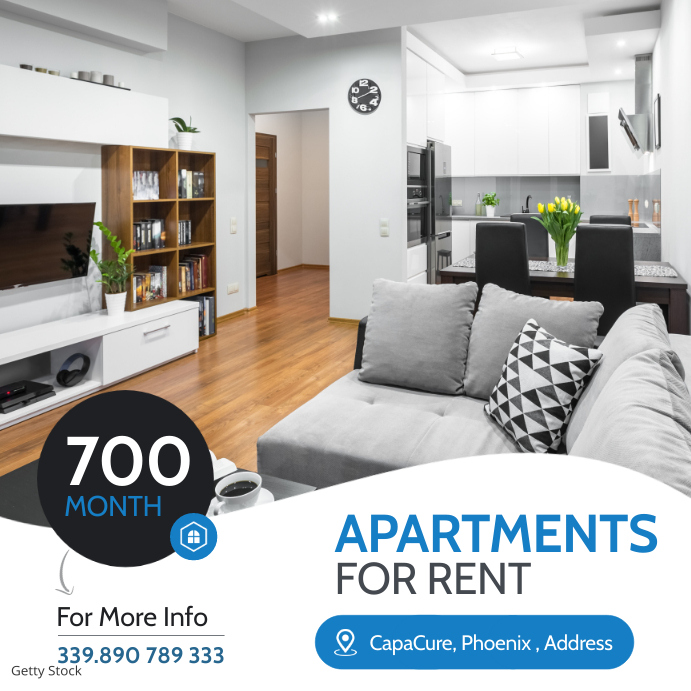 Fun Now Renting Post minimal apartments for rent instagram post ba Template | PosterMyWall
