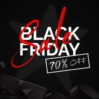 minimal black friday sales and discounts adve Publicação no Instagram template