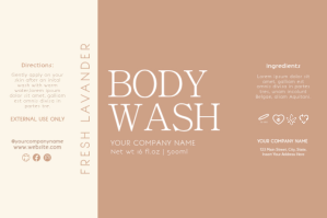 minimal body wash label template Étiquette