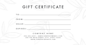 White Gift Certificate Facebook Shared Image Template