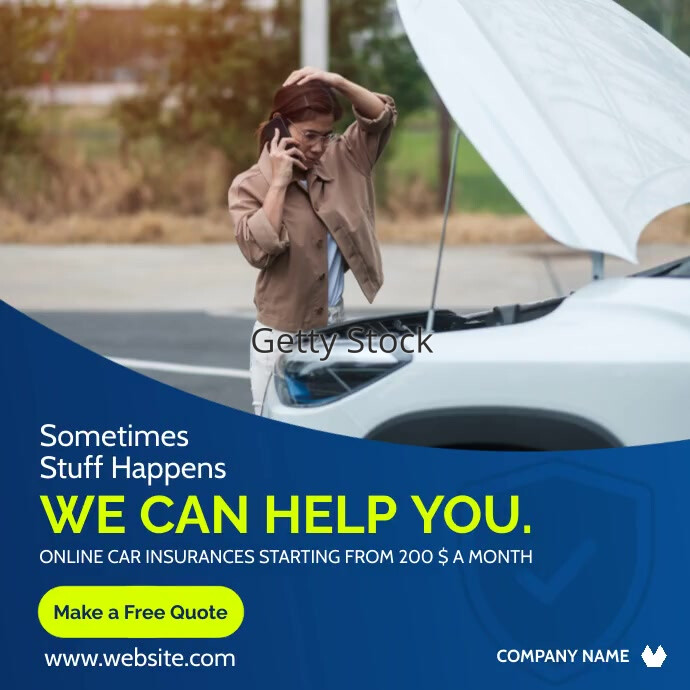 minimal car insurance advertising instagram p Template | PosterMyWall