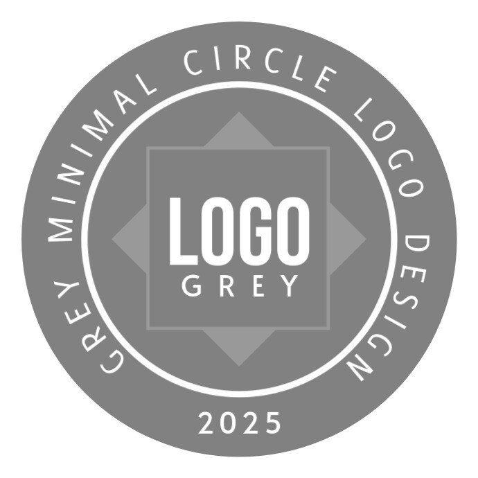 Minimal Circle Grey Logo Maker Transparent Badge Sticker template