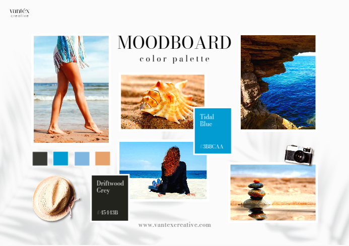 Minimal Collage Color Palette Mood Board Template | PosterMyWall