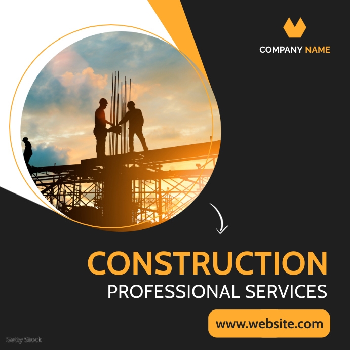 minimal construction professional services ad Template | PosterMyWall