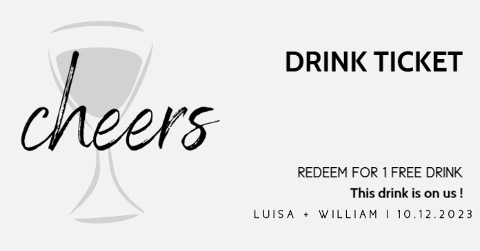 minimal-drink-ticket-template-postermywall for Free Printable Drink Tickets Pdf Minimal drink ticket Template | PosterMyWall for Free Printable Drink Tickets Pdf