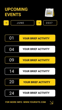 Minimal Events Schedule Advert Pantalla Digital (9:16) template