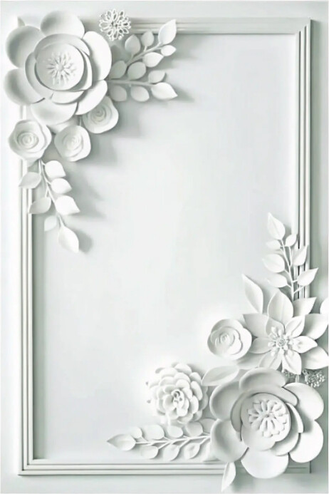 Minimal Floral Frame Poster template