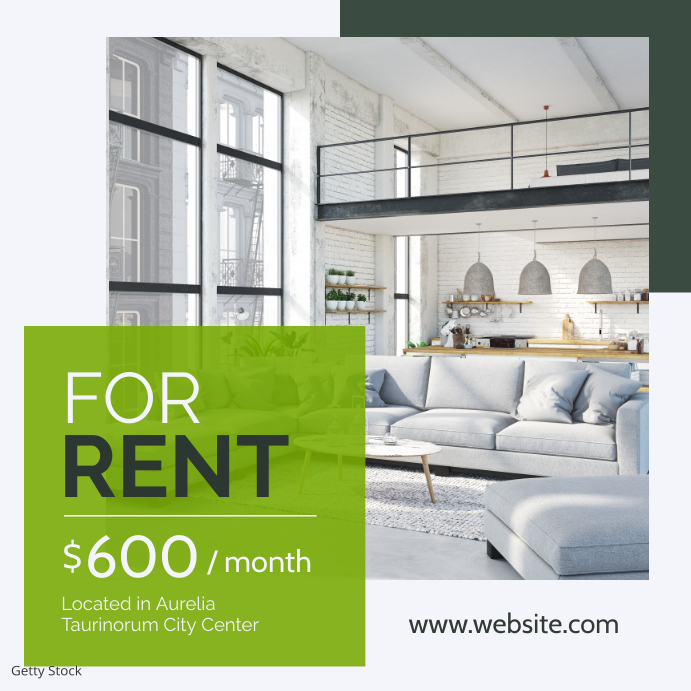 Copy of minimal for rent house banner template design | PosterMyWall