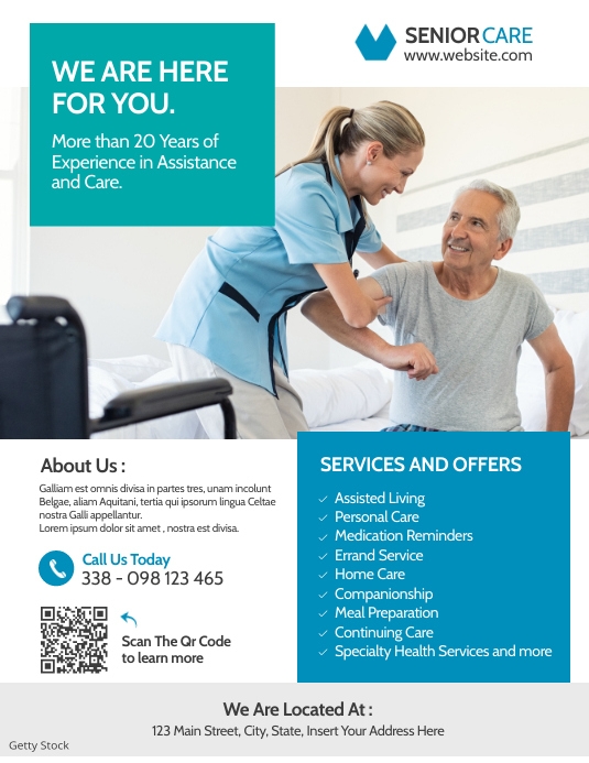 Copy of minimal geometric elder care assistance adver | PosterMyWall
