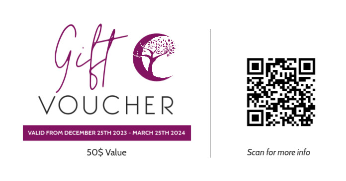 minimal gift voucher purple white and black c Изображение, которым поделились на Facebook template
