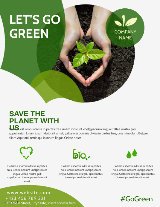 minimal go green flyer template | PosterMyWall