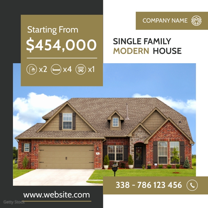 minimal gold and black real estate advertisem Template | PosterMyWall