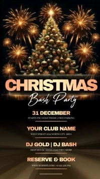 MINIMAL GOLD CHRISTMAS PARTY INVITATION Instagram 快拍 template