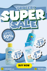 Minimal Grocery Super Sale Deals Plakkaat template