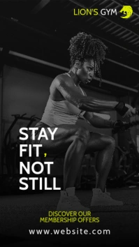 minimal gym advertising online template desig Instagram Story