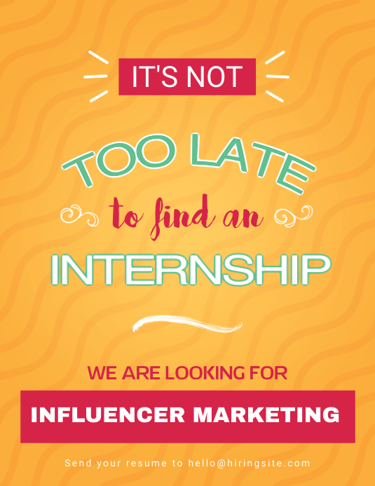 Minimal Hiring Internship Flyer Template PosterMyWall