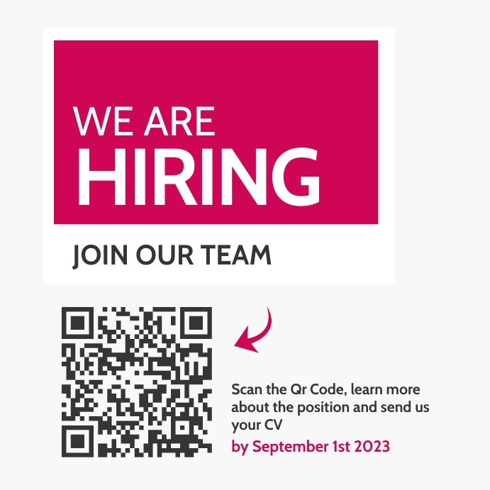 Hire Sticker minimal hiring sticker template red and white | PosterMyWall