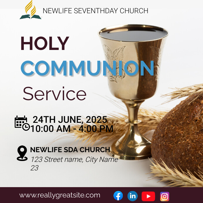 Minimal Holy Communion Service Instagram Post Templat | PosterMyWall