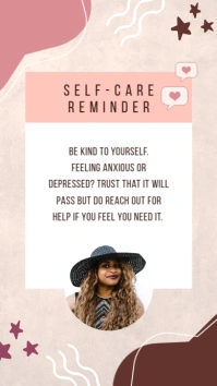 Minimal illustrated pink self reminder Instag Instagram Story template