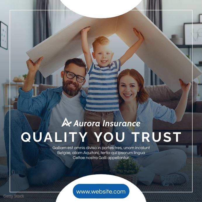minimal insurance advertising instagram post Template | PosterMyWall