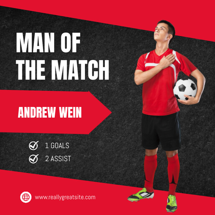 Minimal Man of the Match Instagram Post template