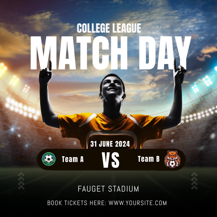 Minimal Match Day Instagram Post Template | PosterMyWall