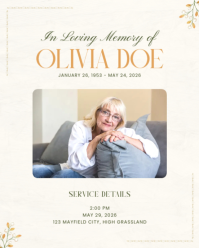 Biały Memorial Service Instagram Portrait Template - Page 1