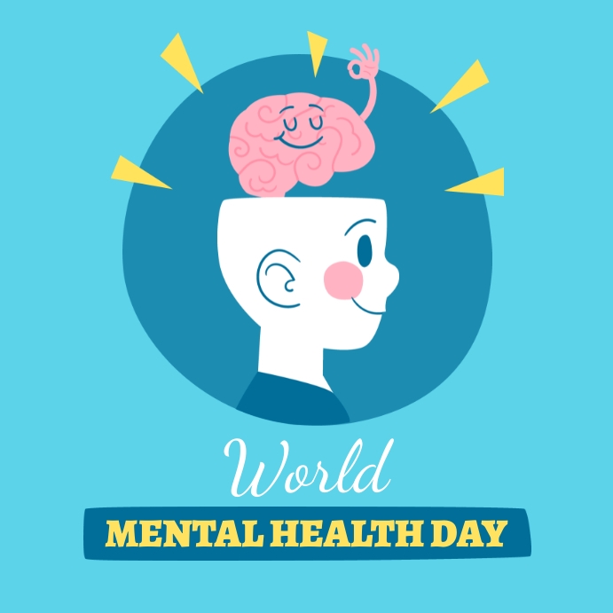 Minimal Mental Health Day Design Instagram 帖子 template