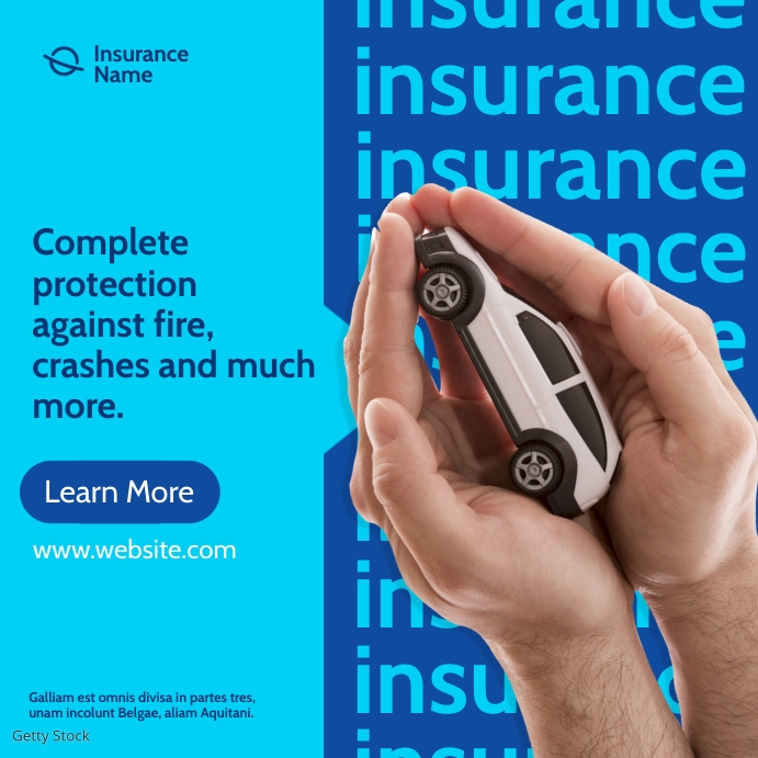 minimal modern car insurance colorful adverti Template | PosterMyWall