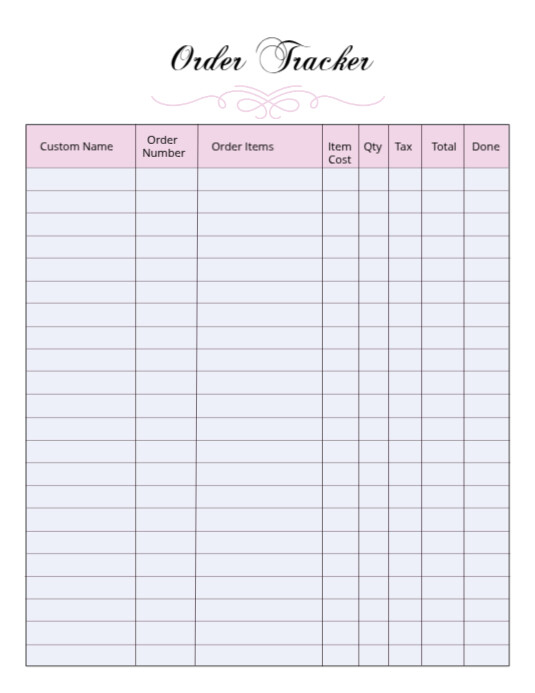 Minimal order tracker template Flyer (US Letter)