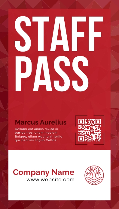Staff Pass Example minimal personalized modern staff pass id car Template | PosterMyWall