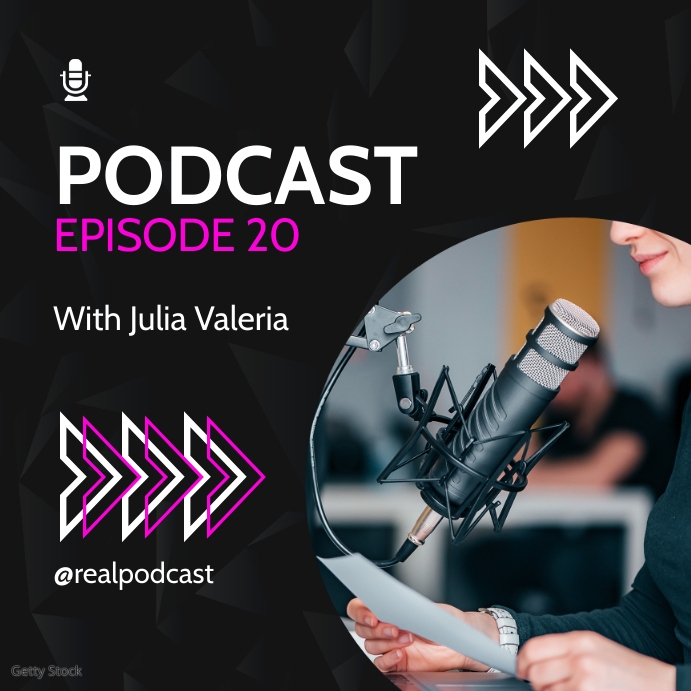 Podcast Advertisement Script minimal podcast advertisement Template | PosterMyWall