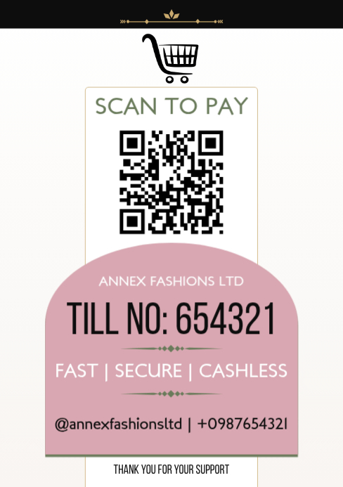 Minimal QR Code Payment A5 Template | PosterMyWall