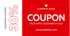 Red Shopping Coupon Facebook Shared Image Template