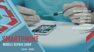 Abu-abu Mobile Repair Services Facebook Cover Video Template