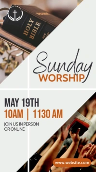 minimal sunday worship instagram story templa template