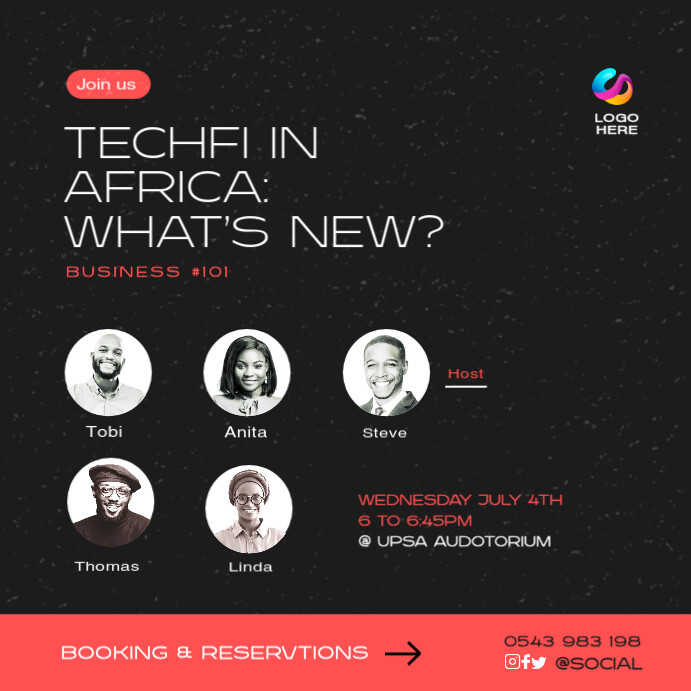 Minimal Tech Seminar Event Design for Social Media Template | PosterMyWall