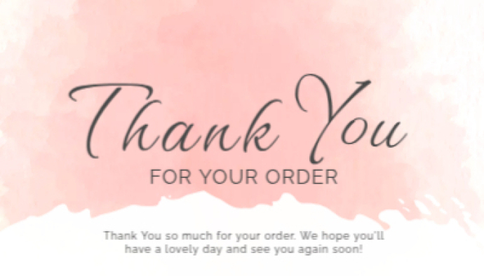 minimal thank you for order card Template | PosterMyWall
