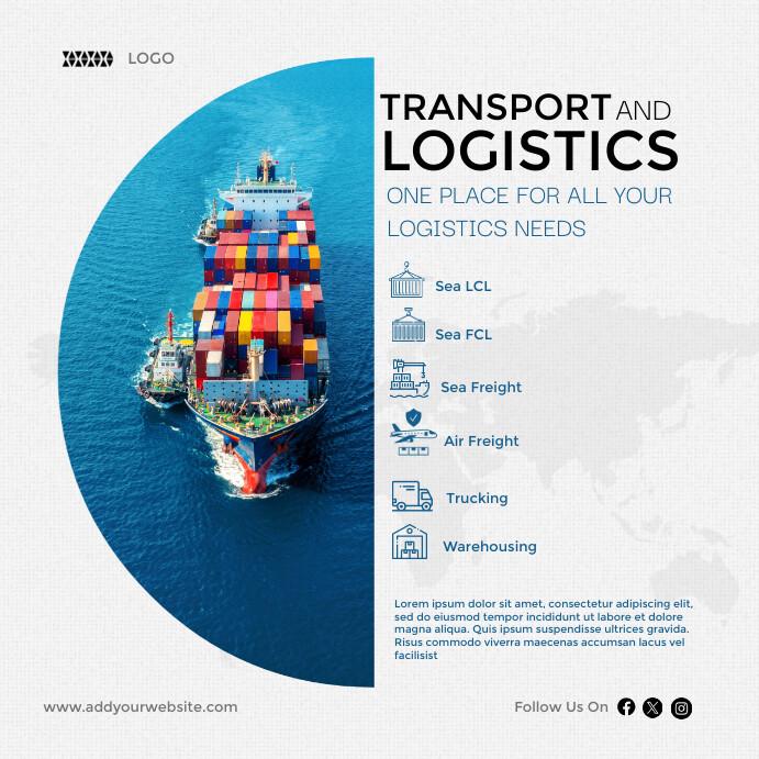 Minimal Transport & Logistics design Template | PosterMyWall