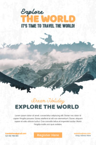 Minimal Travel poster template design – Mountain Escape for Nature Lovers Affiche