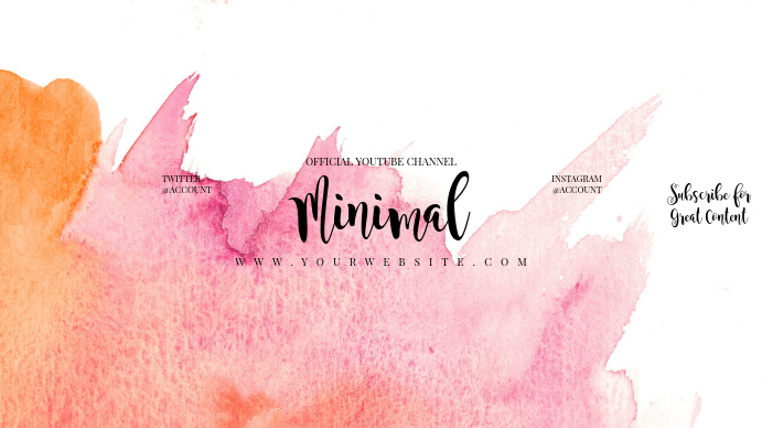 Minimal Watercolor Youtube Channel Art Banner Template Postermywall Minimal Watercolor Youtube Channel Art Banner Template Postermywall