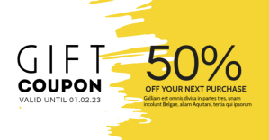 สีเหลือง Discount Coupon Facebook Shared Image Template